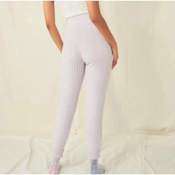 NEW Free People Intimately Around the Clock Lavender Knit High-Rise Joggers Pant - Picture 3 of 12